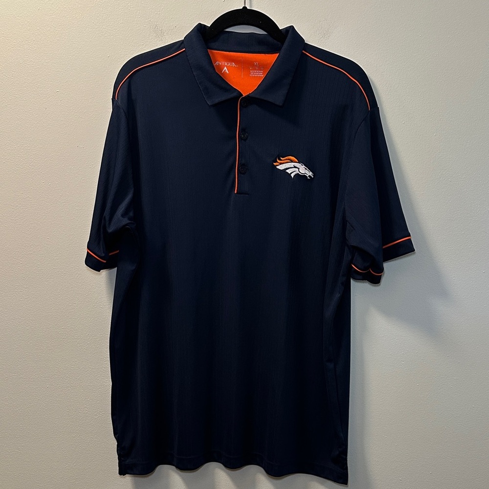 Antigua Men’s NFL Denver Broncos Logo Navy Blue Salute Polo Sz XL
